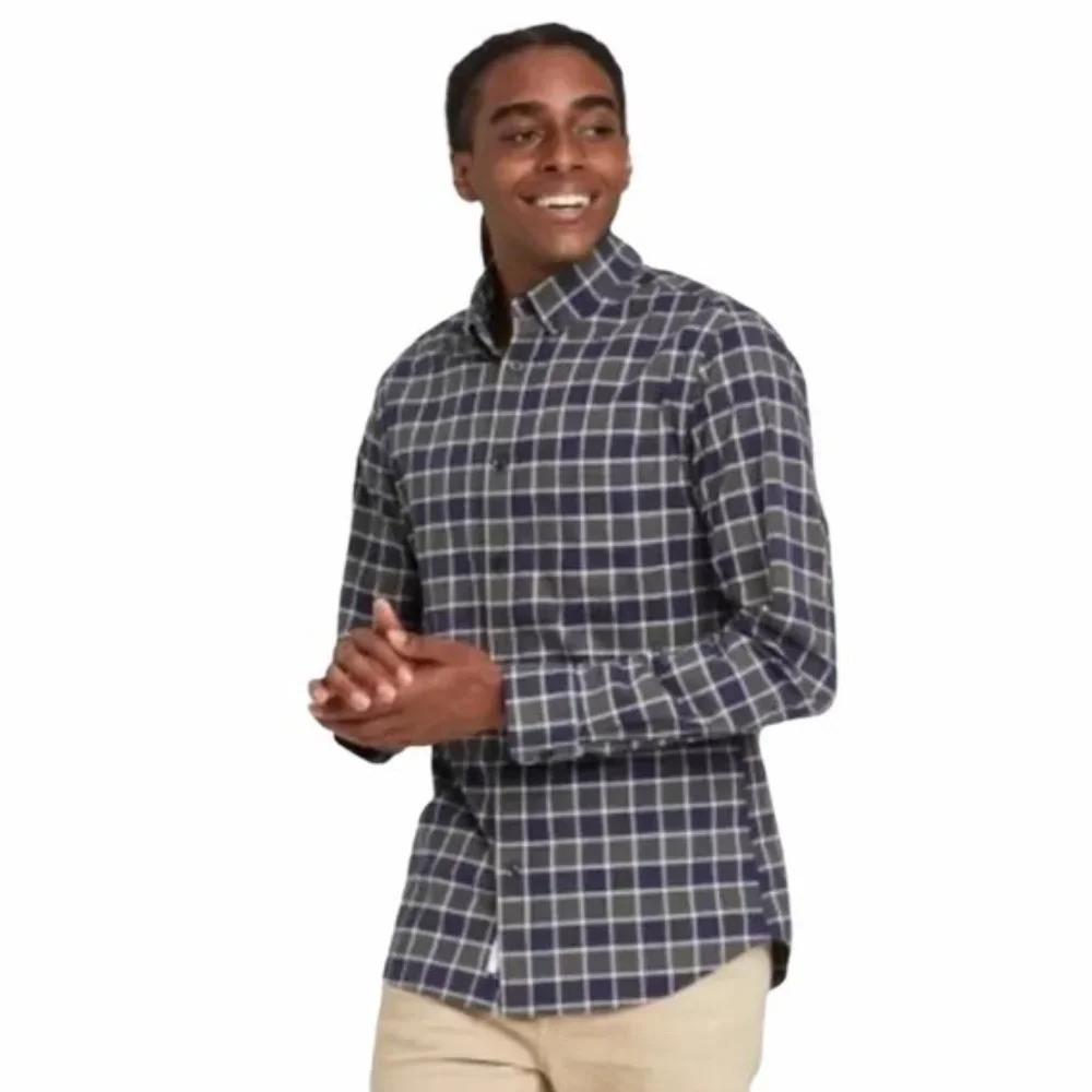 Goodfellow & Co Men's Button Up Shirt Slim Fit Plaid Long Sleeve New With Tags - Picture 1 of 6